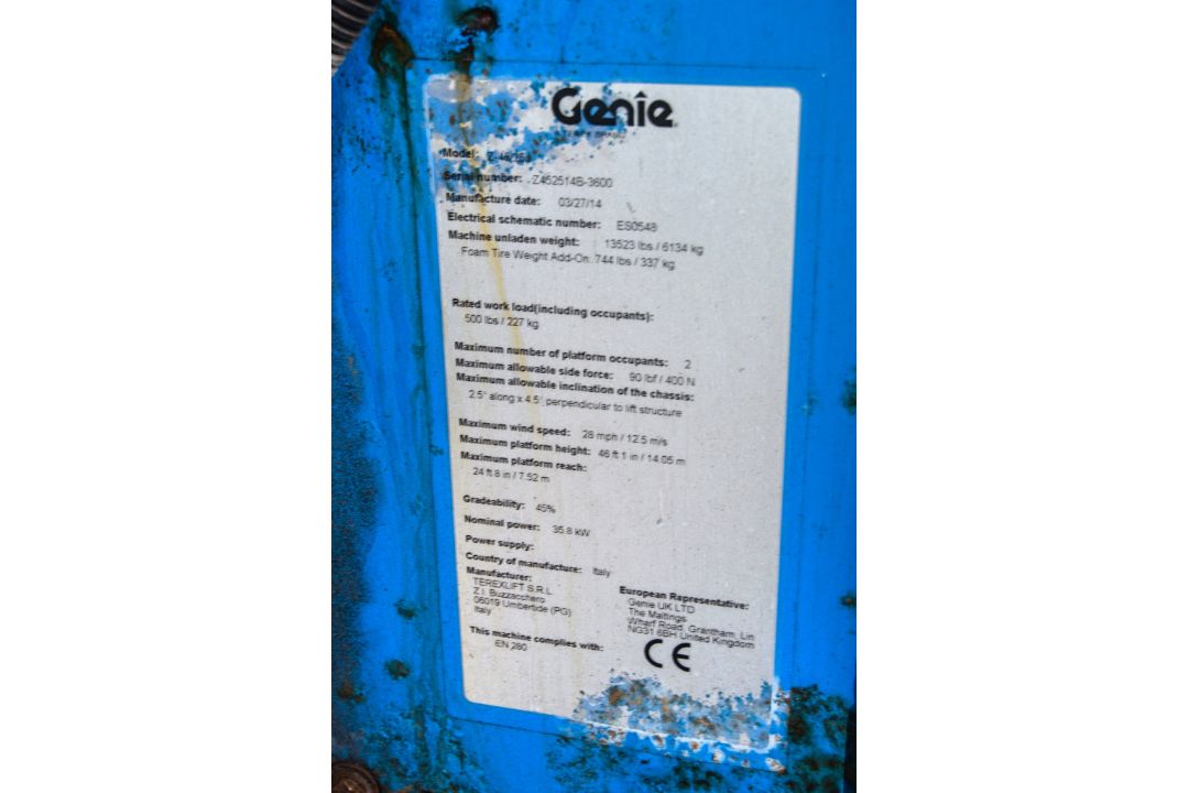 Genie Z45/25J diesel/battery electric 4 wheel drive articulated boom lift access platform Year: 2014 - Image 19 of 19
