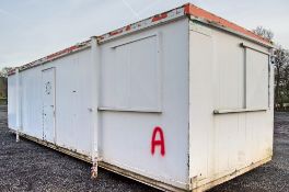 32ft x 10ft steel jack leg anti-vandal site office unit BB34149 ** No keys but unlocked **