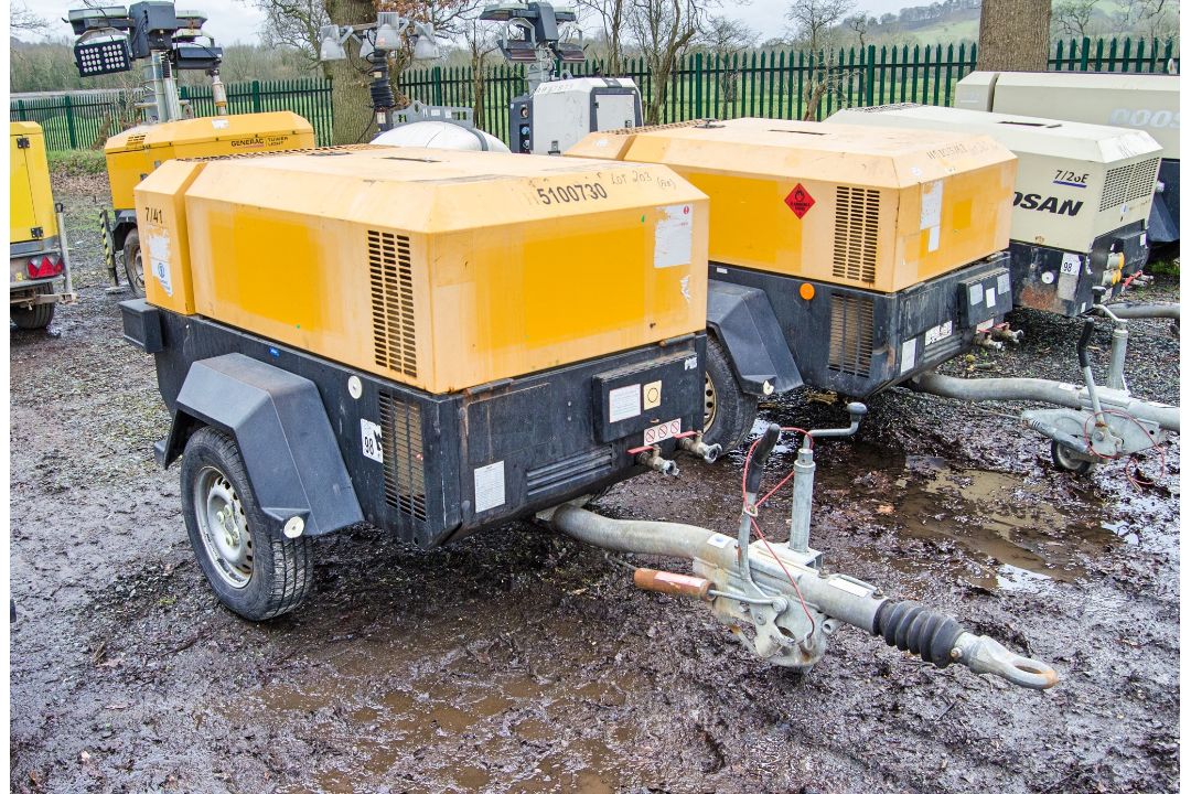 Doosan 7/41 diesel driven fast tow mobile air compressor Year: 2013 S/N: 431907 Recorded Hours: 1445 - Image 2 of 9