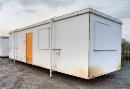 32ft x 10ft steel jack leg anti-vandal site office unit A557035 ** No keys but unlocked **