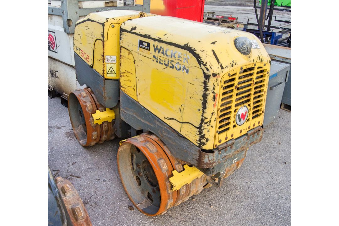 Wacker Neuson PTSC2 diesel driven double drum trench roller c/w remote control - Image 1 of 7