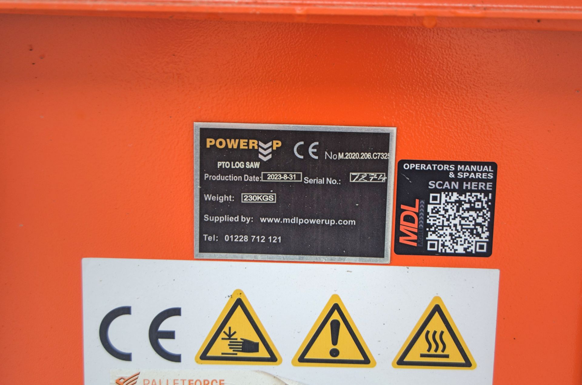 Power Up PTO driven log saw Year: 2023 S/N: 7274 c/w PTO shaft - Image 5 of 5