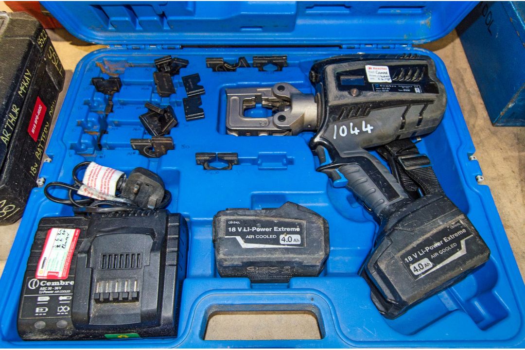 Cembre B500 18v cordless crimping tool c/w 2 - batteries, charger and carry case A728497