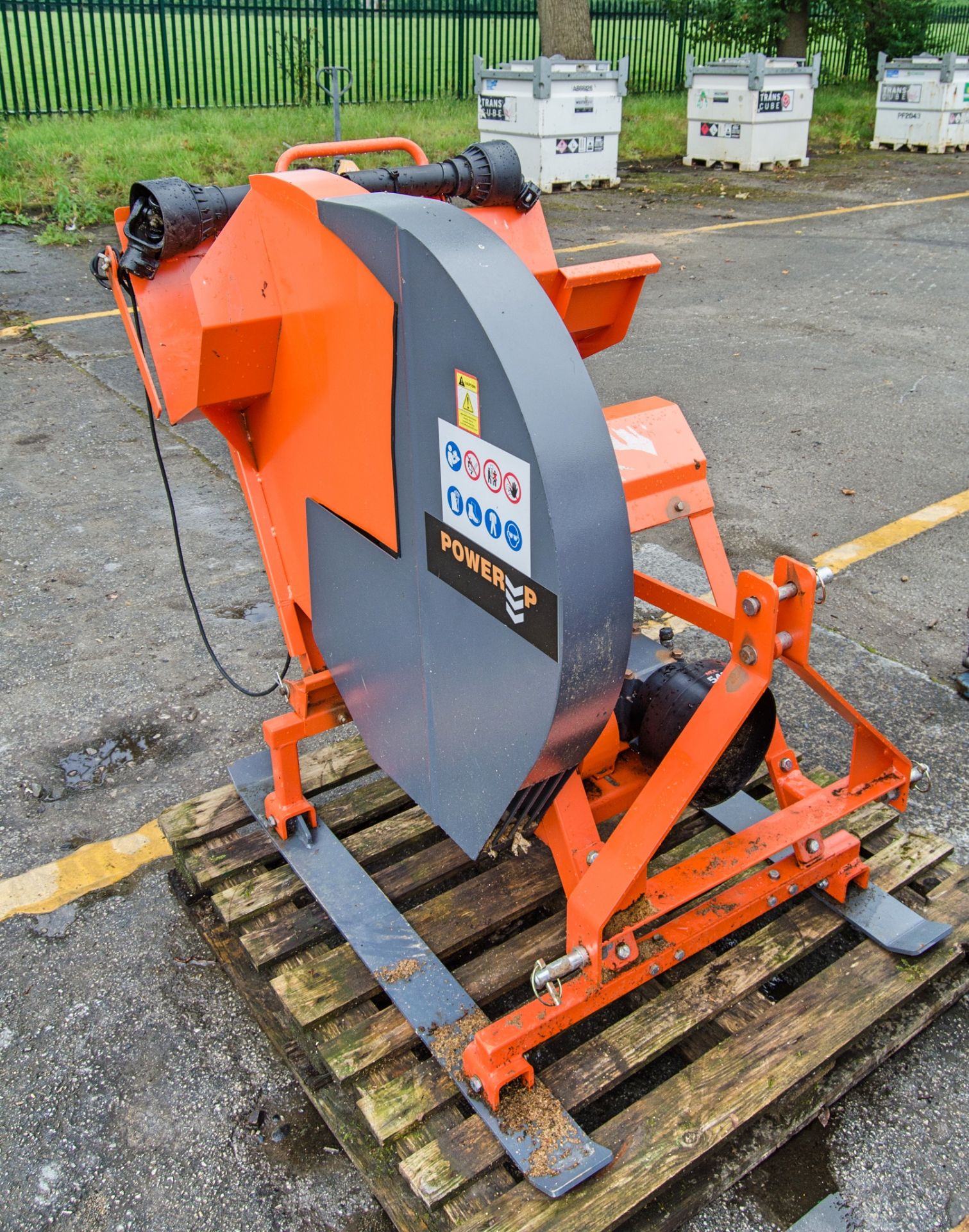 Power Up PTO driven log saw Year: 2023 S/N: 7274 c/w PTO shaft