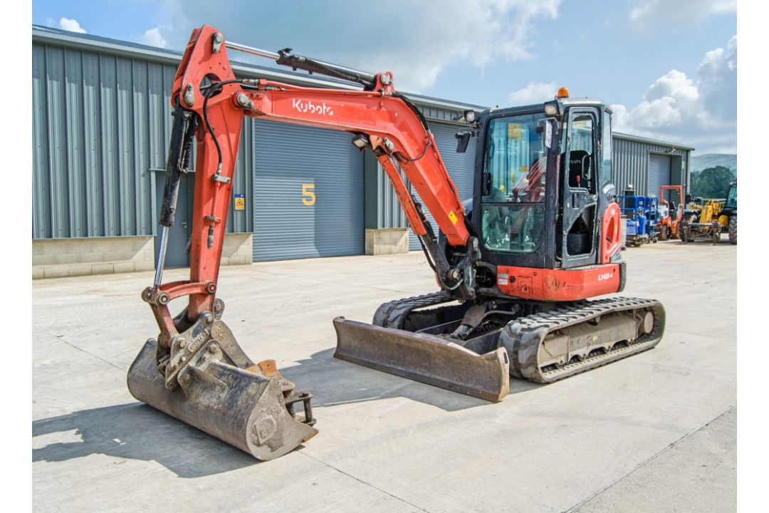 Kubota U48-4 4.8 tonne rubber tracked excavator Year: 2014 S/N: 52461 Recorded Hours: 3074 blade, - Image 1 of 24
