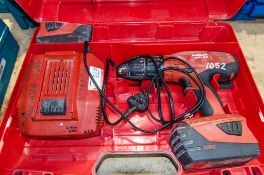 Hilti SFH22-A 22v cordless power drill c/w 2 - batteries, charger and carry case AS5896