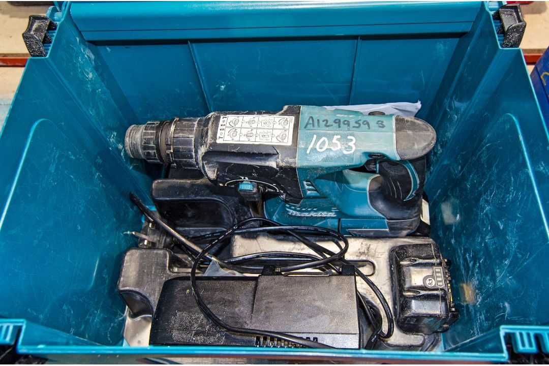 Makita DHR242 18v cordless SDS rotary hammer drill c/w 2 - batteries, charger and carry case