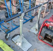 Pair of cable drum stands c/w drum bar 1907-0477