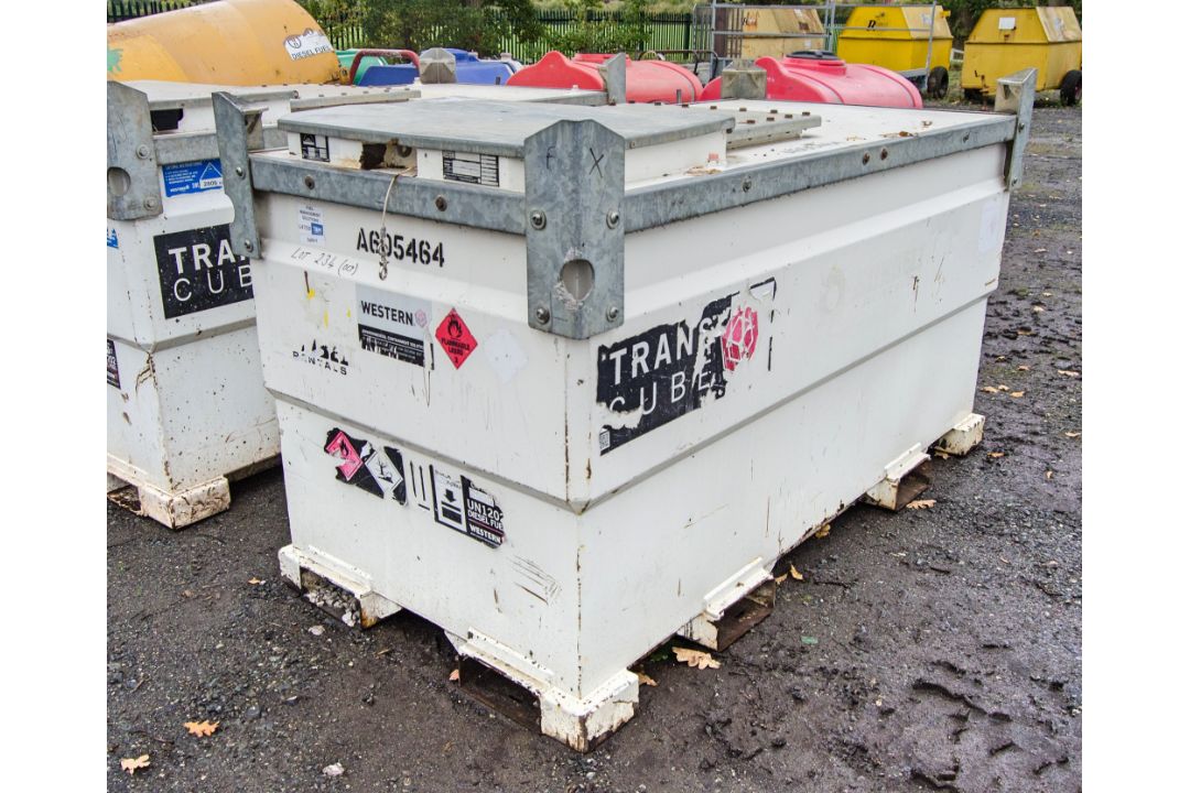 Western Trans Cube 2000 litre static bunded fuel bowser A605464 ** No pump, delivery hose or - Image 1 of 3