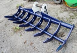 Hirox landscaping rake to suit 13 tonne excavator on 65mm pins ** New & unused **