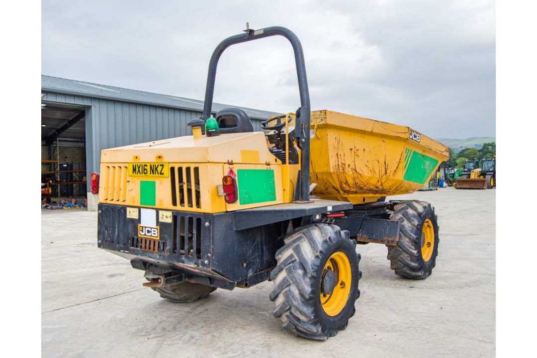JCB 6 tonne swivel skip dumper Year: 2016 S/N: E66RL9848 Recorded Hours: 1724 c/w V5C registration - Image 4 of 24