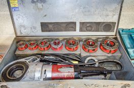 Ridgid 690 110v pipe threading machine c/w 7 dies and carry case WOHT1064