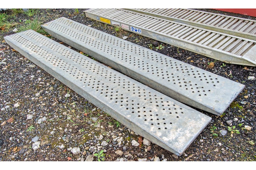 Pair of 8ft steel ramps ** No VAT on hammer price but VAT will be charged on the buyers premium ** - Image 1 of 2
