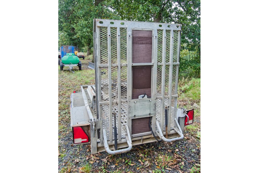 Indespension 8ft x 4 ft tandem axle plant trailer c/w Digadoc excavator docking system S/N: 127622 - Image 6 of 7