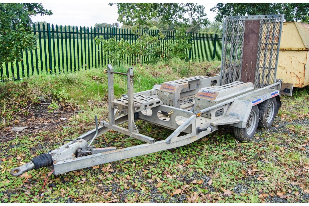 Indespension 8ft x 4 ft tandem axle plant trailer c/w Digadoc excavator docking system S/N: 127622 - Image 1 of 7