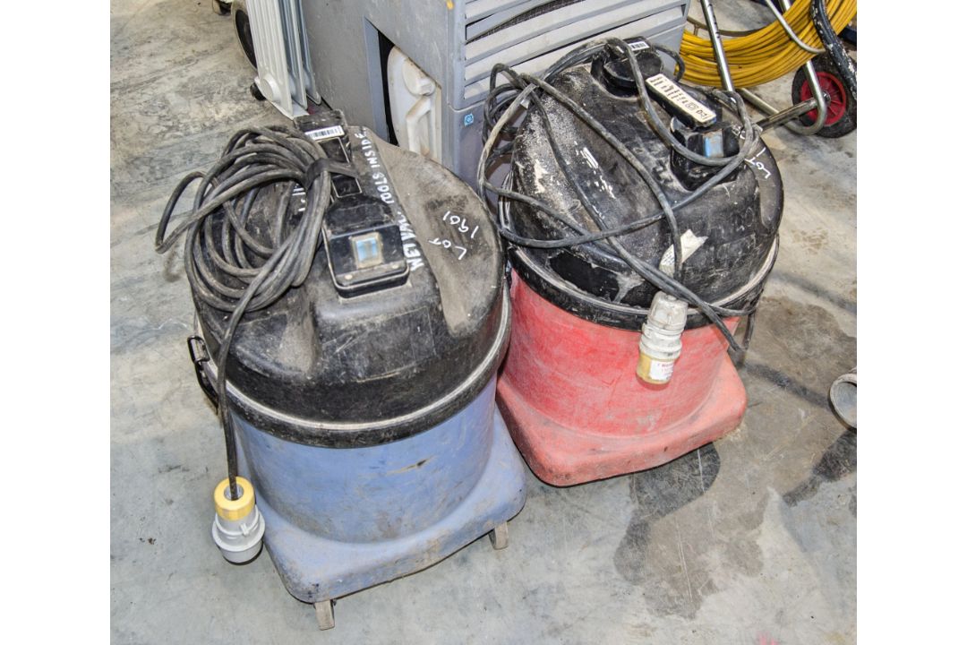 2 - Numatic 110v vacuum cleaners ** 1 with broken handles and both with no hoses **