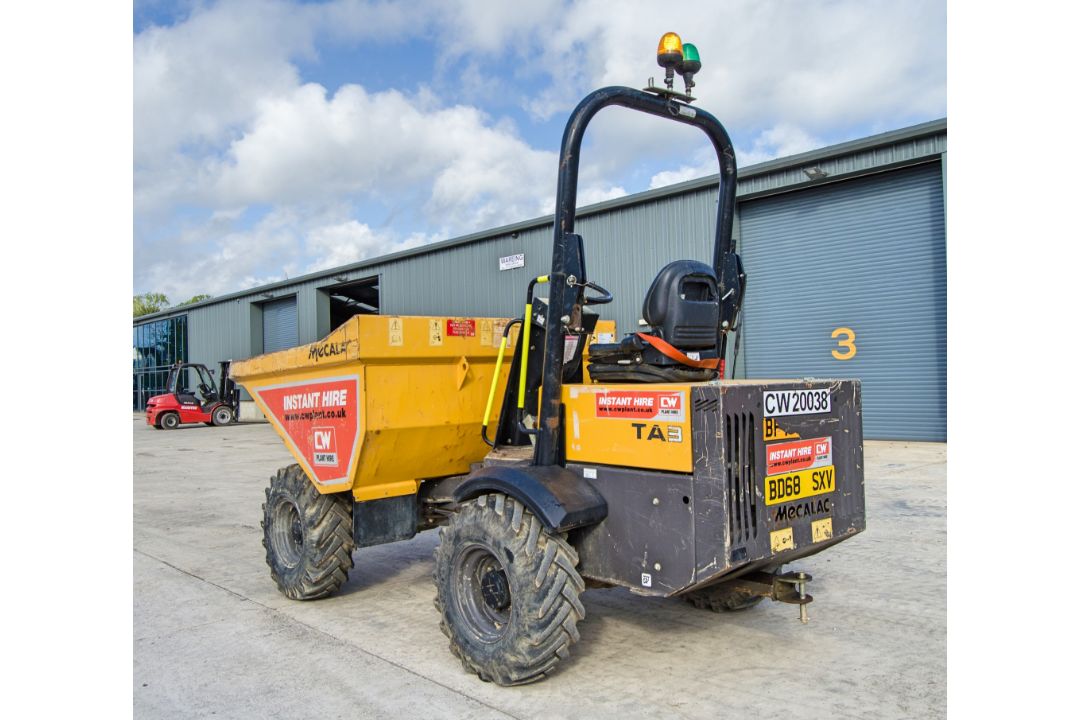 Mecalac TA3 3 tonne straight skip dumper Year: 2018 S/N: 5475 Recorded hours: 1278 CW20038 - Image 4 of 22