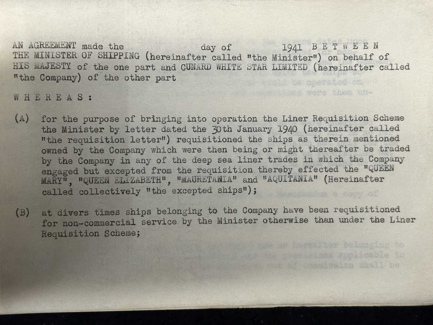 CUNARD/WWII: - Image 4 of 6