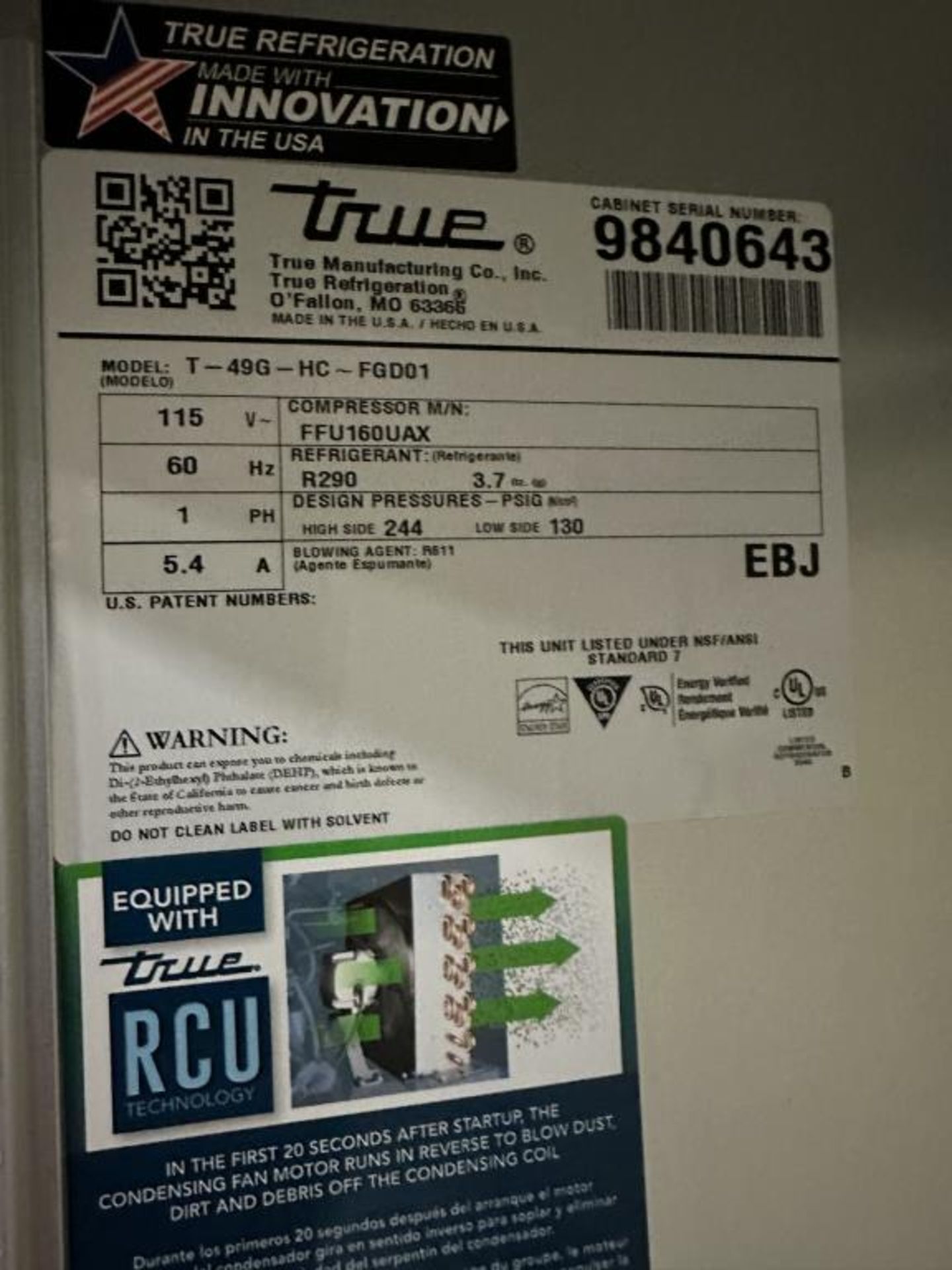 True 2-Glass Door Commercial Refrigerator - Image 4 of 4