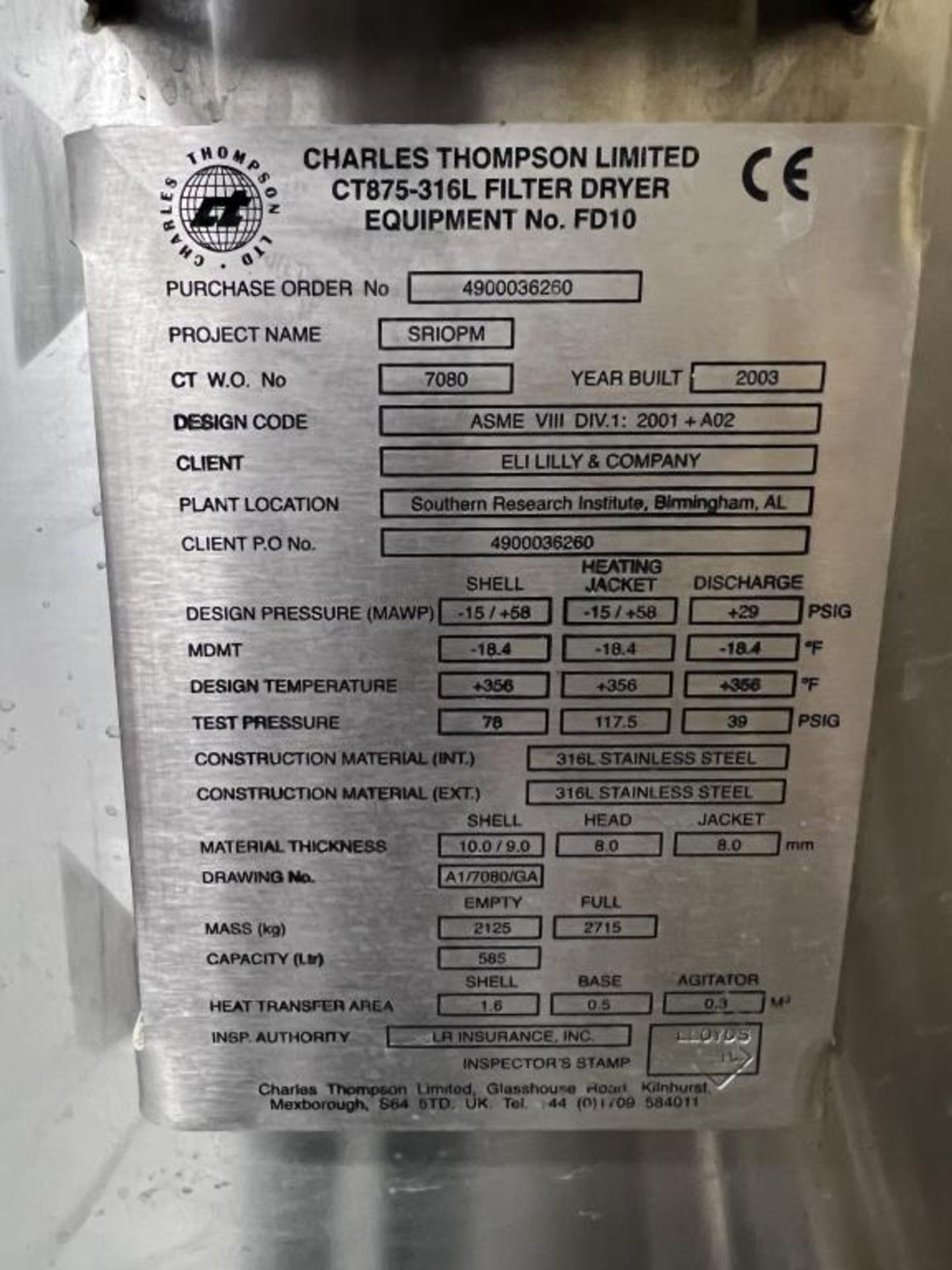 Charles Thompson THC Isolation System with Dryer - Image 7 of 22