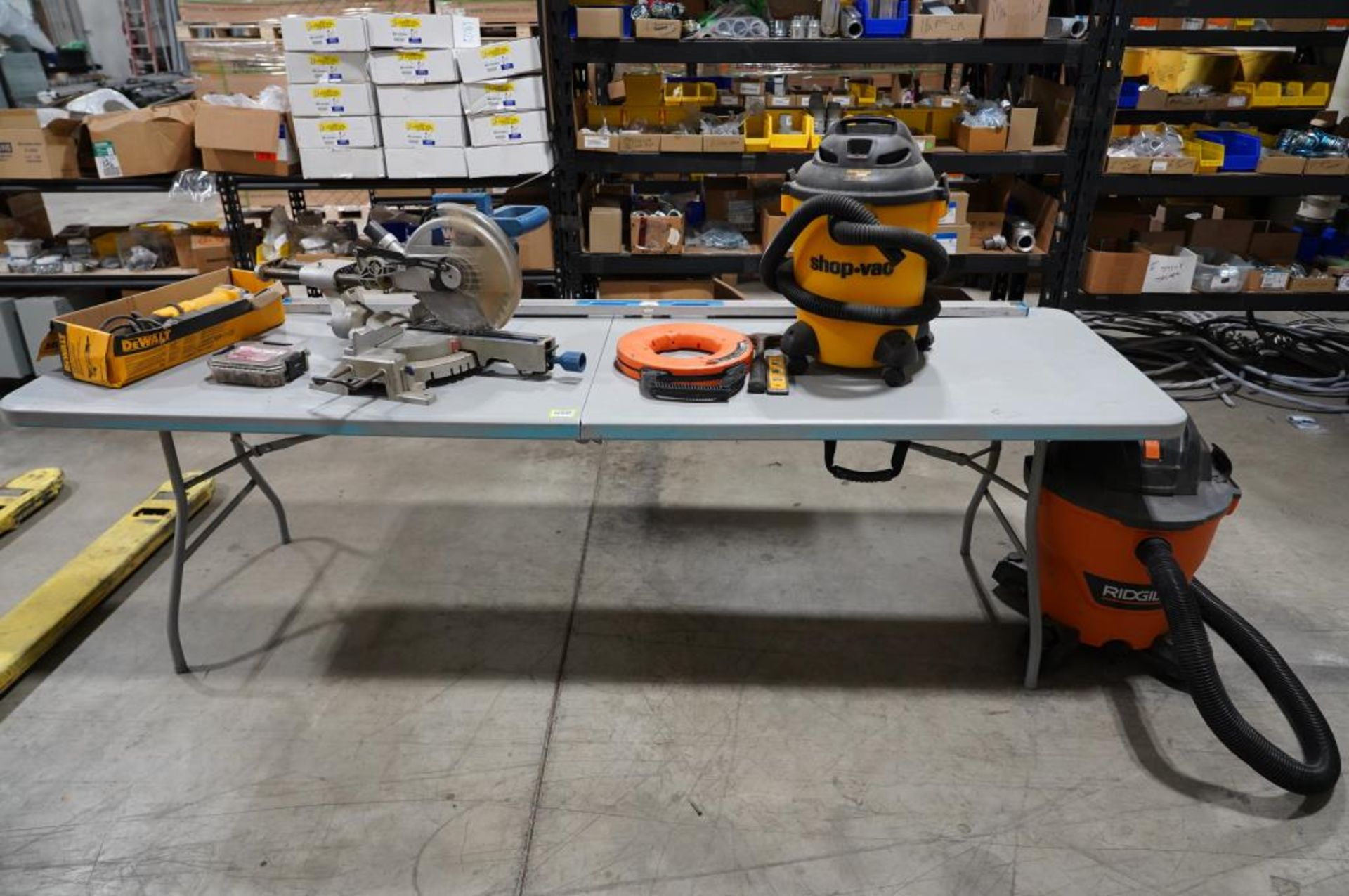 Assorted Tools & Shop Vacs