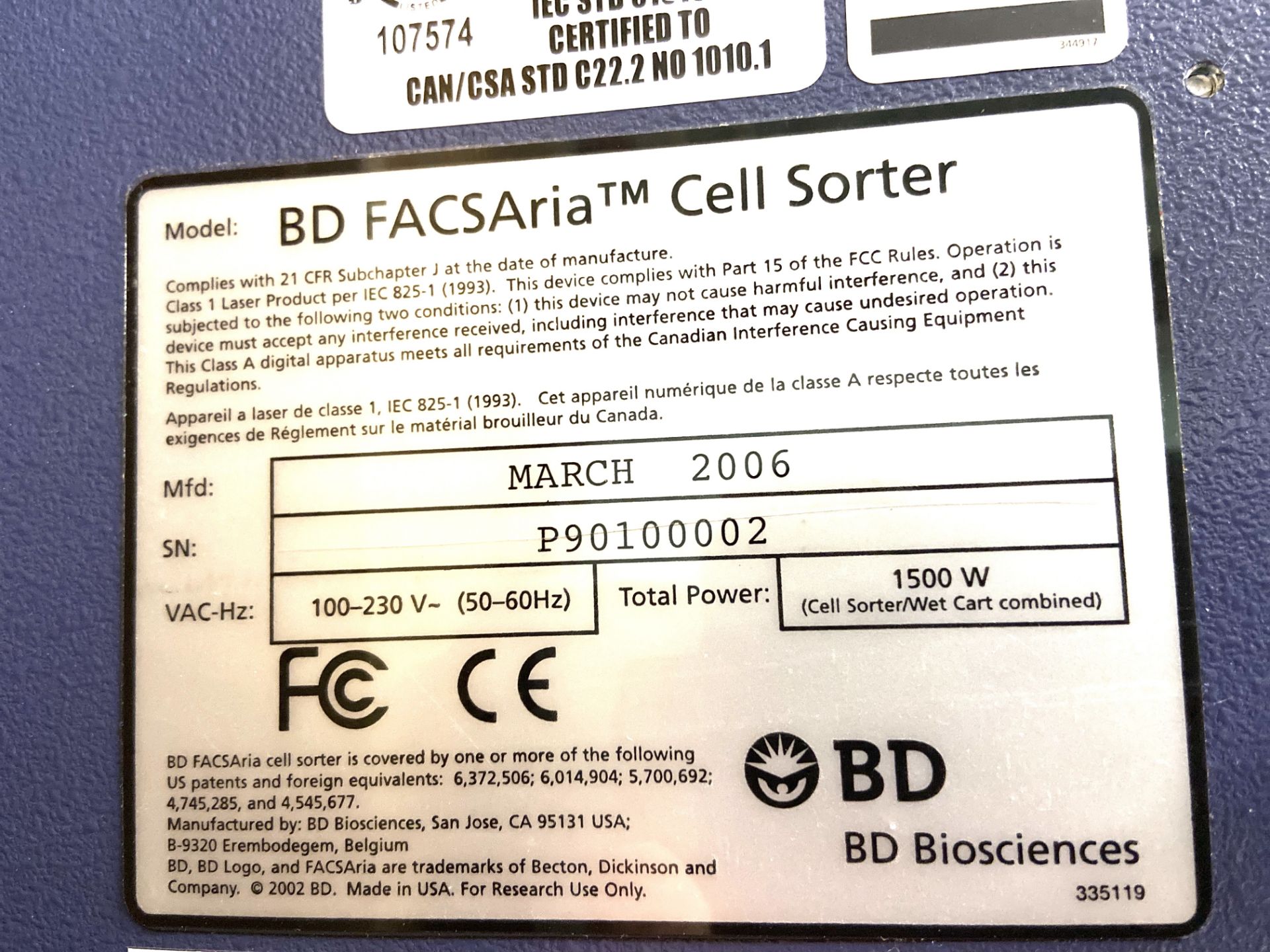 FACSAria Cell Sorter Flow Cytometer - Image 3 of 4