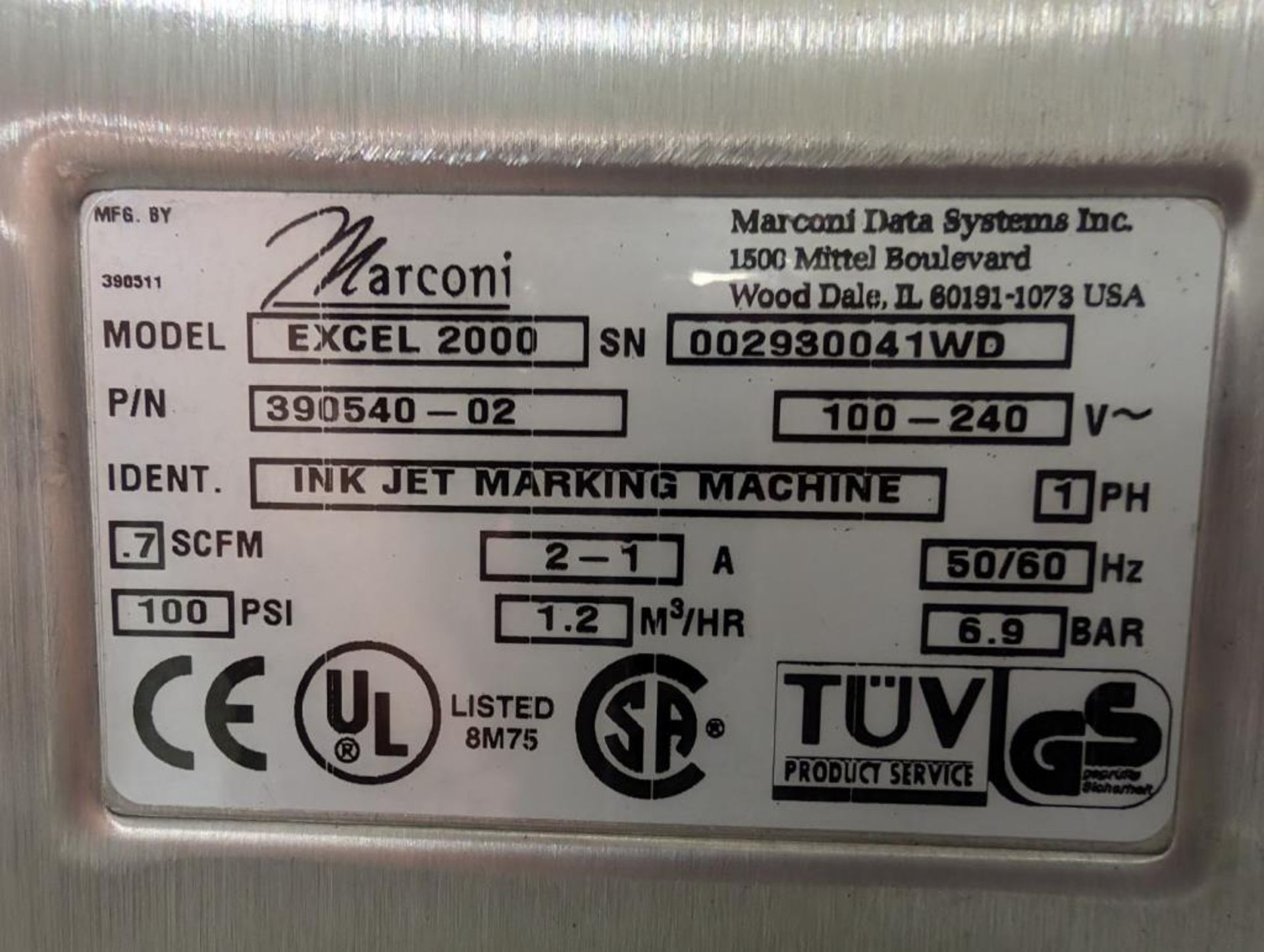 Videojet Coder, Model Excel 2000 - Image 2 of 19