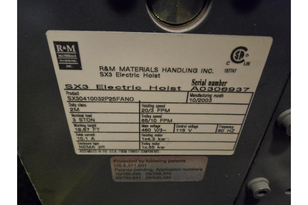 R&M Electric Hoist - Image 7 of 8
