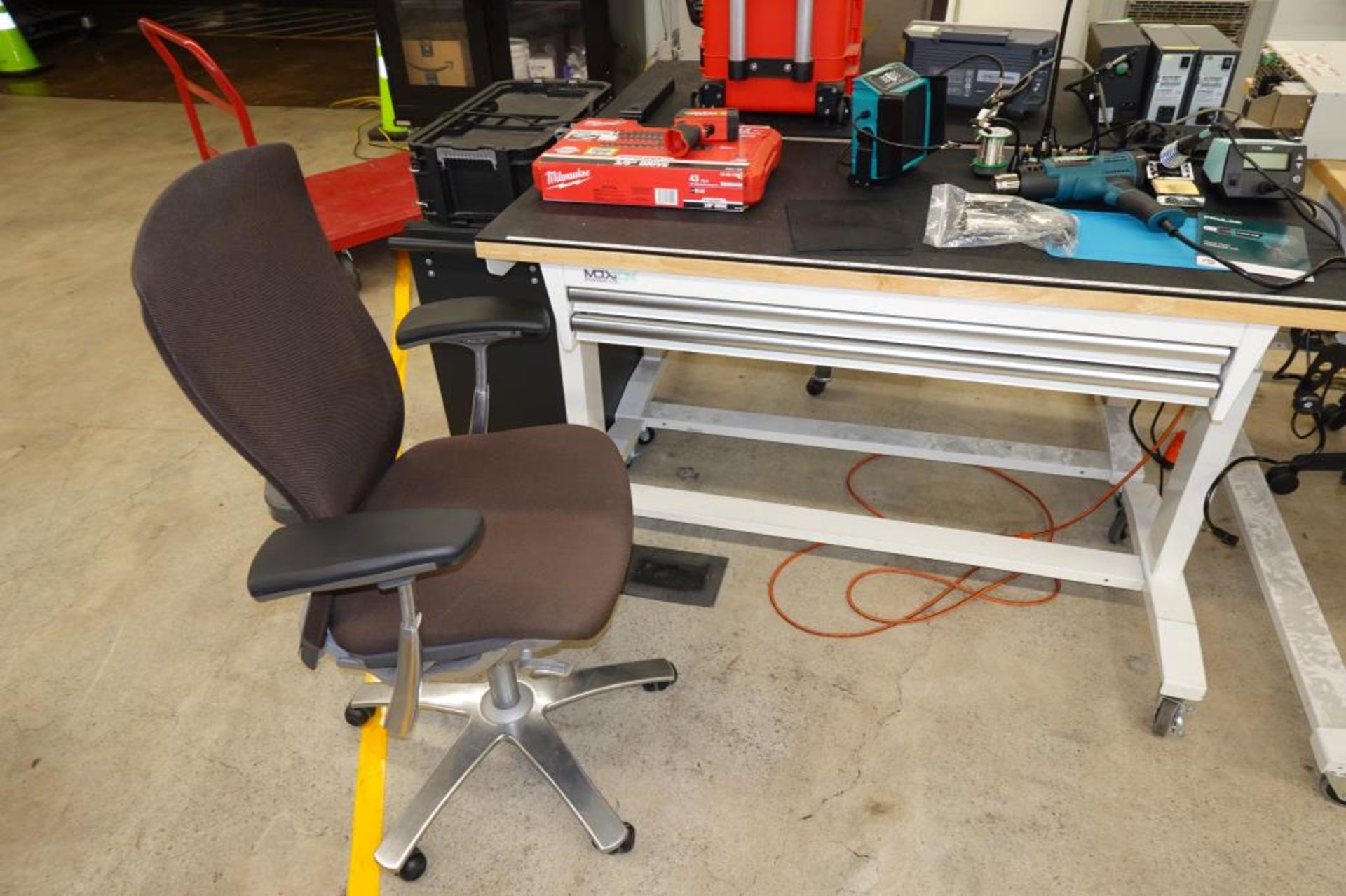 Adjustable Height Workbenches, Chairs, Toolbox - Image 5 of 19