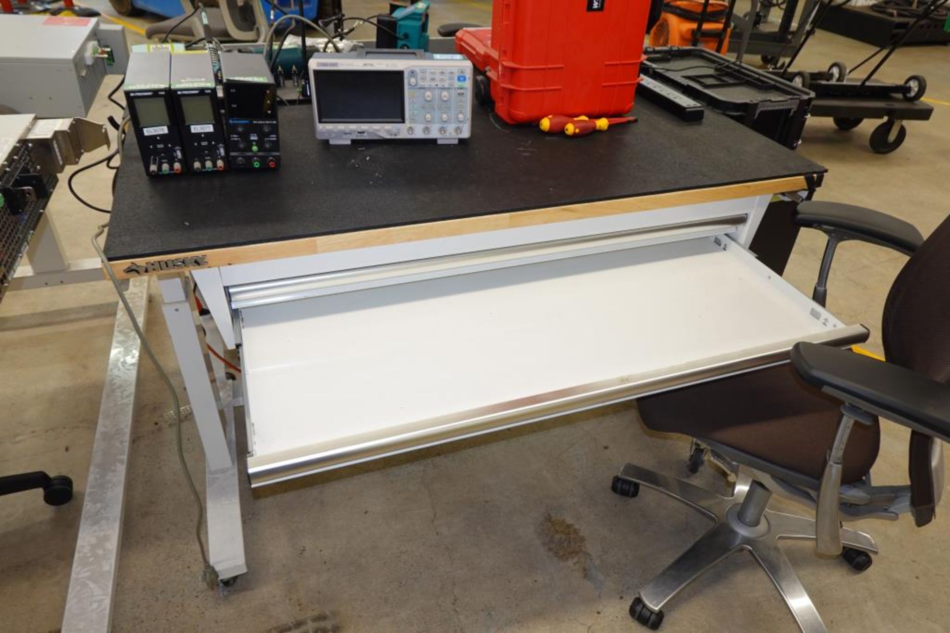 Adjustable Height Workbenches, Chairs, Toolbox - Image 7 of 19