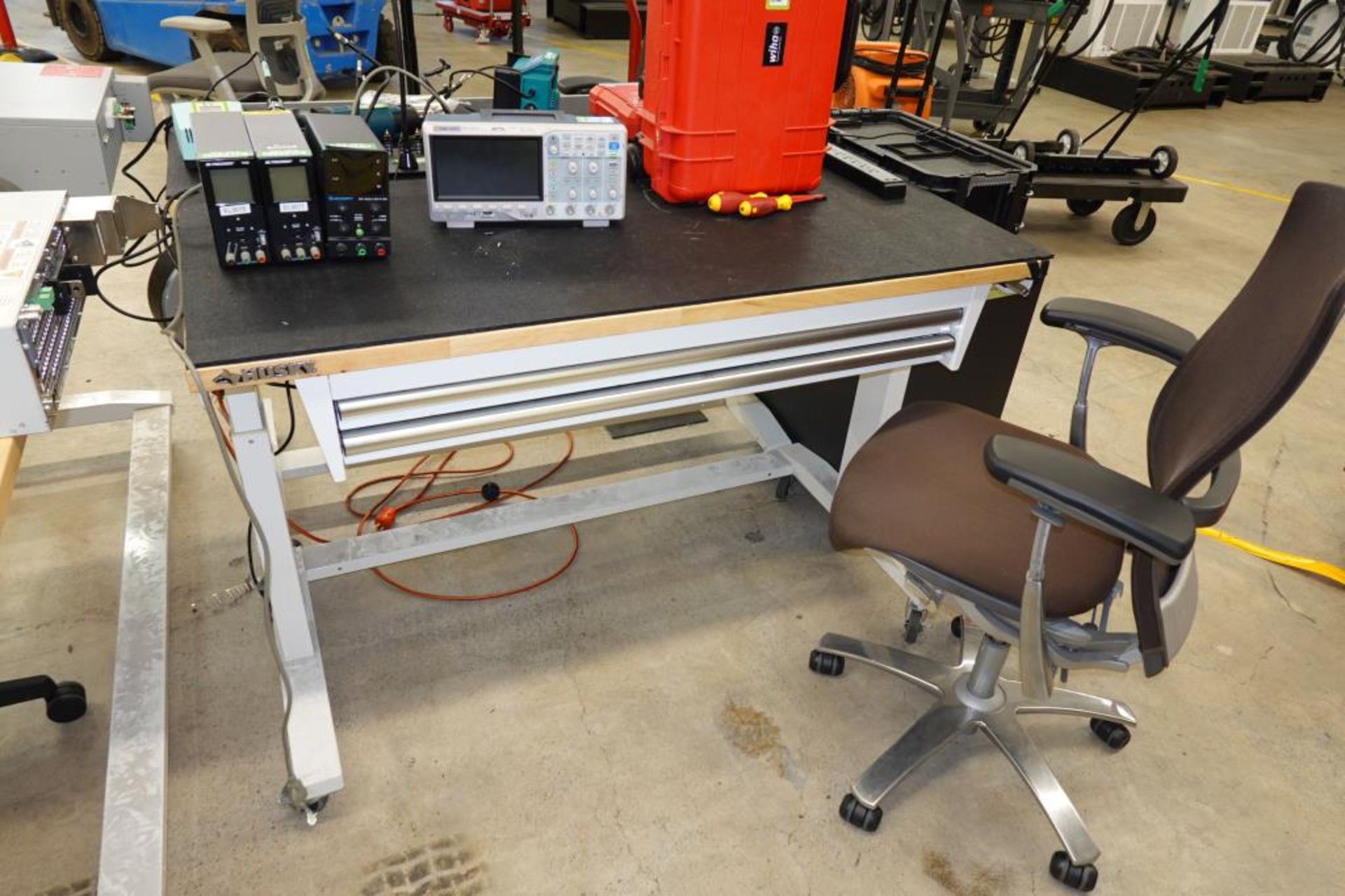 Adjustable Height Workbenches, Chairs, Toolbox - Image 6 of 19