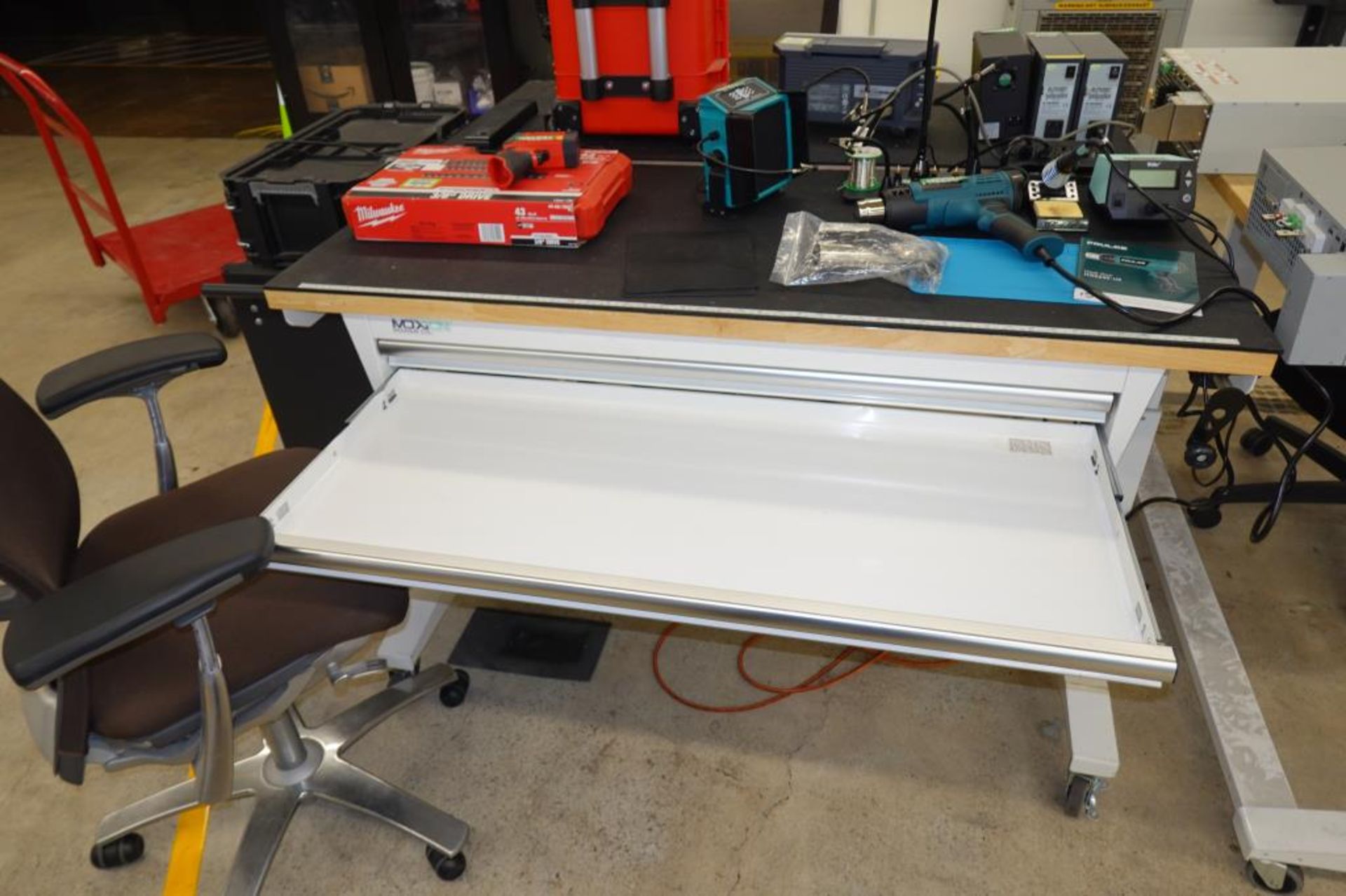 Adjustable Height Workbenches, Chairs, Toolbox - Image 3 of 19