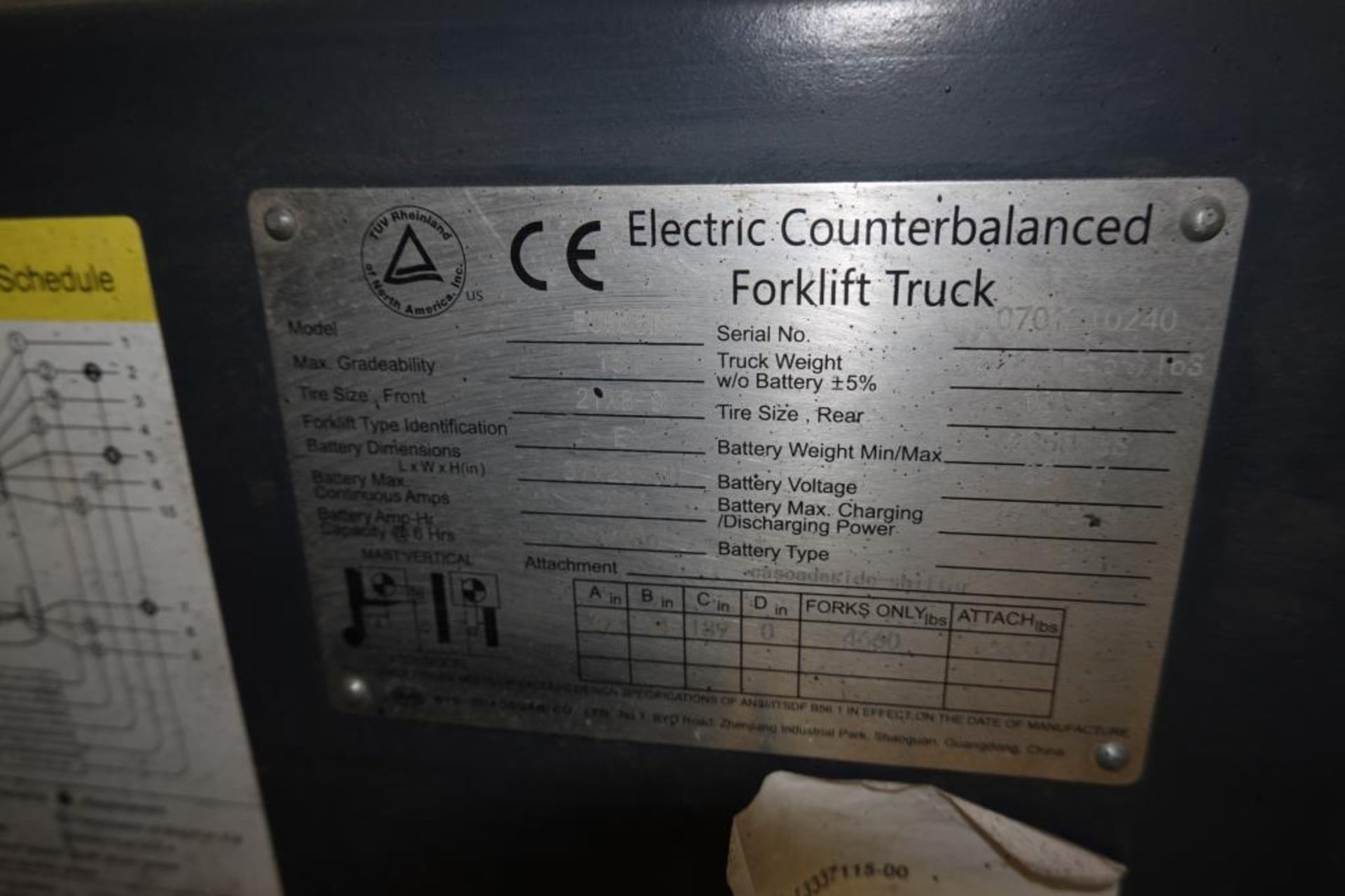 Electric Forklift, 4500 lb. Lift Cap. 3-Stage - Image 17 of 18