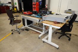 Adjustable Height Workbenches, Chairs, Toolbox