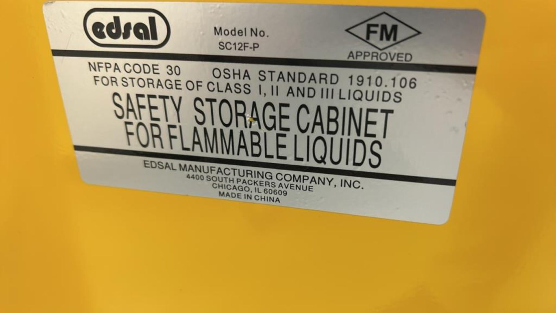 Edsal Flammable Liquid Storage Cabinet - Image 2 of 3