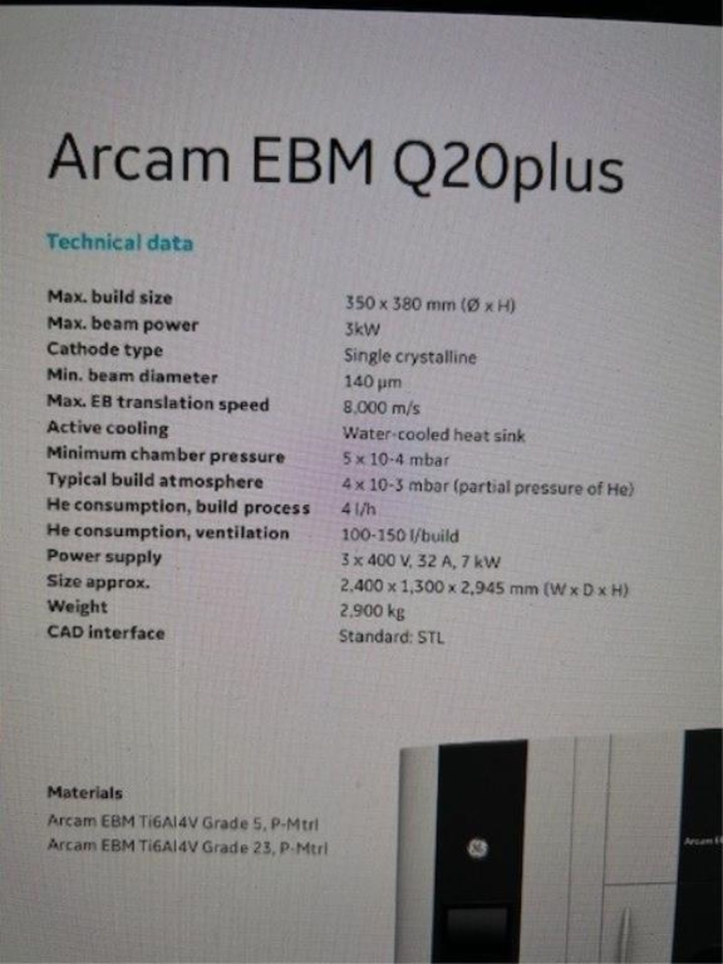 Arcam 3D Printer - Image 24 of 24