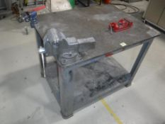 Solid Steel Table w/ Vices