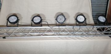1 ; 5 x Chauvet DJ SlimPAR 56 Stage Lighting, Version 2, complete with Truss