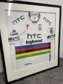 Mark Cavendish Framed & Signed HTC Highroad MOA Skoda Rainbow Cycling Jersey (Circa 2010)