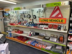 Contents of 4 Display Units to Include Various Vehicle Electrical Components, Fuses, Multimeters, Ba