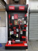 Contents of Display Unit to Include: 1: Toro Strimmer, 51835T 1: Toro Blower, 51825T 1: Toro Chainsa