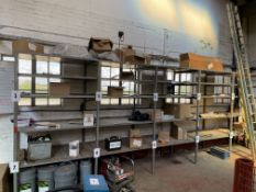 1: 5 Section, 5 Tier Welded Steel Shelving Unit Approx 6m Long, 2.1m High & 0.8m Width. (Please Note