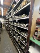 Contents of 6 Racks to Include a Large Quantity of Case Small Parts, Bearings, Spacers, Snap Rings,