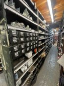 Contents of 7 Racks to Include Large Quantity of Merlo Oil, Hydraulic Filters, Brake Pads, Belts, Sp