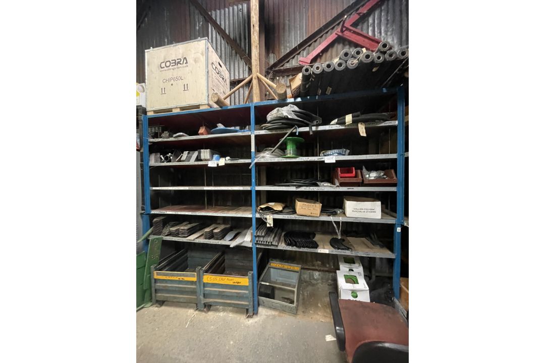 Contents of 2 Racks to Include Plough Parts As Lotted. (Excludes Pipes)