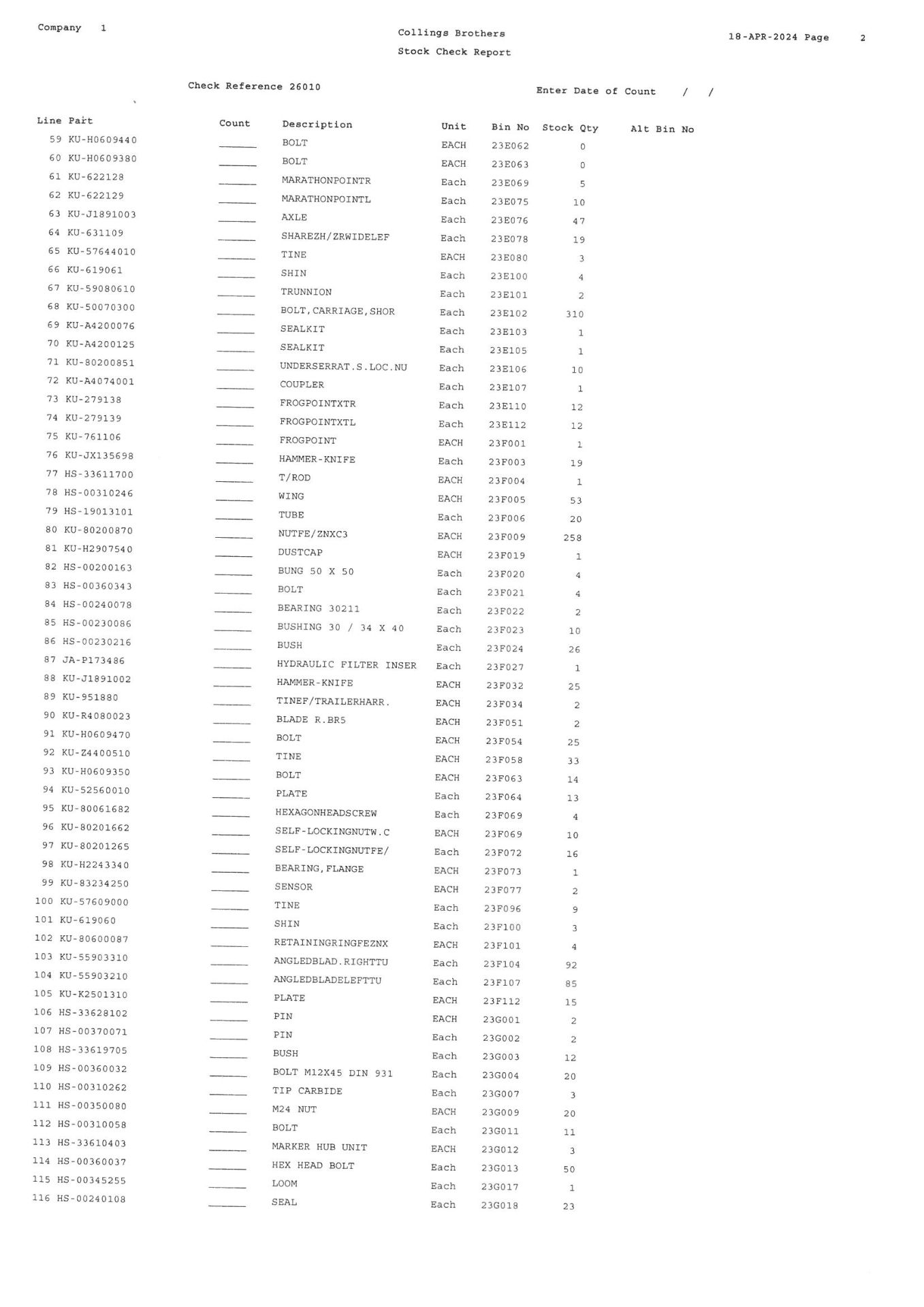 Contents of Kuhn & Dowesdwell Parts As Lotted. (Please See Listing for Contents of Lot 324 in Photo - Image 13 of 18