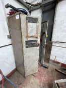 1: Steel 2 Door Cabinet & Contents of Welding Rods, Sanding Discs & Heavy Duty Drilling Tools As Lot