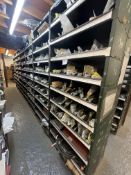 Contents of 7 Racks to Include a Large Quantity of Case Small Parts, Bearings, Spacers, Snap Rings,