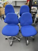 4: Blue Upholstered Operators Chairs