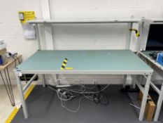 1: Treston, 9m x 1.8m Metal Framed Adjustable Laboratory Workbench with Shelves. Workbench Capacity